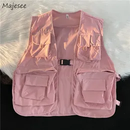 Men's Vests Men Multi Pockets Cargo Clothing Summer Allmatch Handsome Japanese Thin Chic Fashion Casual Stylish BF 230908