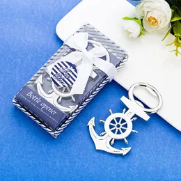 Ny kreativ metallöppnare Anchor Rudder Beer Bottle Opener Sea Theme Wedding Favors for Gäster Souvenirer LX1153 ZZ