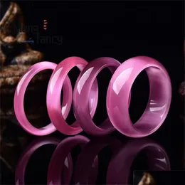 Bangle Natural Pink Cat Eye Rock رائعة سوار الموضة مجوهر