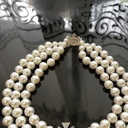 Pendant Necklaces Perhiasan us musim panas klasik baru 3 lapis mutiara kalung Choker rantai klavikula untuk hadiah wanita pesta pernikahan 230907