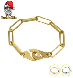 Algemas pulseira hiphop cultura de rua titânio aço inoxidável material corrente ouro masculino moda jóias na moda presente link2449276