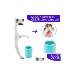 Dog Grooming Paw Cleaner Portable Pet Foot Washer Cleaning Brush Cup Cats Dogs Feet Soft For Muddy Supplies Drop Delivery Home Garden Dh7Nq