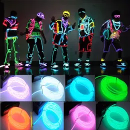 Outros suprimentos para festas de eventos Kabel Kawat EL Bercahaya LED Neon Pesta Dansa Natal Kostum DIY Pakaian Lampu Mobil Dekorasi Bola Rave 1M 3 M 5M 230907