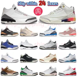 J Balvin 3S Jumpman 3 Basketball Shoes Mens Trainers White Presert Redagaged Desert Elephant Fragment Palomino Fear UNC Wizards Sneakers Size Outdoor Size 13