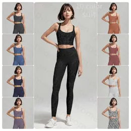 LU-088 YOGA SET TIE DYED PRINTED Sports Bra Yoga Legging Women's Tights Gym Clothing Tank Top Pants Underwear Jogging Suits