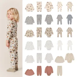 Kläder sätter pyjamas för flickor Konges Slojd Pyjama 2023 KS Autumn Boys Loungewear Sleepwear Children Barn kläder 230907