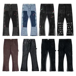 Mens Designer Gall Depts ery högkvalitativ jeans nödställda byxor rippade cyklistmotorcykel denim för män kvinnor mode lyxiga jean kvinnor lapptäcke byxor storlek s-xl