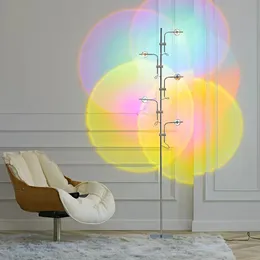 5-Head Projector Floor Lamp, Minimalist Standing Lamp, Modern Sunset Projection Led Floor Lamp for Bedroom Background Decorative, Ambient Designer Lightings