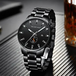 Лучший бренд класса люкс GOLDENHOUR нержавеющие спортивные мужские часы в стиле милитари мужские часы водонепроницаемые мужские часы Relogio Masculino219f