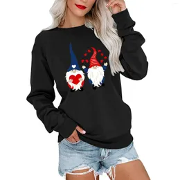 Women's Hoodies Valentine's Day Printed Sweatshirt Fashion Round Neck Harajuku Tracksuit Clothing Long Sleeve Y2k Tops Pullover Autumn