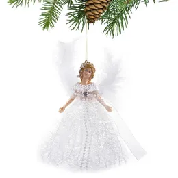 Juldekorationer Angelhänge hängande Angels Tree Ornament Topper med Wings Handmade Holiday 230907
