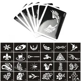 Other Permanent Makeup Supply 50 Mixed Design Sheets Stencils for Body Painting Glitter Temporary Tattoo Kit 230907