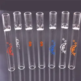 Wholesale colorful Mini Thick pyrex glass one hitter pipe steam rolling filter cigarette hand pipes for smoking tobacco dry herb 12 LL