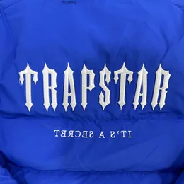 Heren donsparka's Trapstar donkerblauwe capuchonjas Nieuwe High Street Fashion paarjurk Katoen Veelzijdige trends