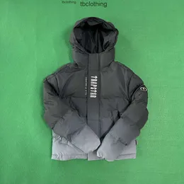 Herrtröjor tröjor ner parkas ny trapstar gradient svart grå huva höggata modemärke kappa par bomullsklänning trend delikat