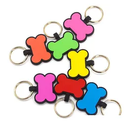 Hundtagg -ID -kort DIY Creative Bone Shape Pet Keyring Fashion Accessories Nyckelringar Drop Leverans Home Garden Supplies Dhgarden Dhtua