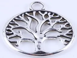 400PCLOlot Antique Bronze Round Life Tree Charm DIY Zakka Retro Jewelry Akcesoria Metalowa wisiorek 4888W19609081906315