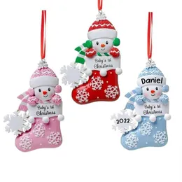 Primi ornamenti natalizi per bambini Snowbaby con ornamento per albero di Natale con fiocchi di neve wly935230A