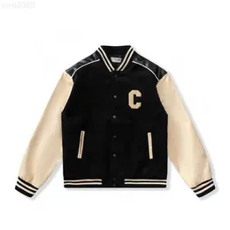 2023 Mens Designer Jaqueta Homens Casacos Flight Jacke Baseball Uniforme Carta C Bordado Pu Couro Confortável Pearl Fecho Moda Outerwear Masculino