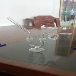 Pipa in vetro Bruciatore a olio bong narghilè Fumatori Pipa in vetro a forma di serpente a bolle grandi con testa fantasma trasparente