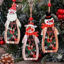 Decorações de Natal Ornamentos Xmas Árvore Pingentes De Madeira Pendurado Artesanato De Madeira Para Casa Ano DIY Decoração 2024 Natal Crianças Presentes 230907