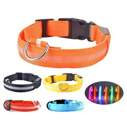 Dog Collars Leashes S/M/L Luminous Pet Night Safety Flashing Glow Leash Led Fluorescent Collar Supplies Drop Delivery Home Ga Dhgarden Dhul1