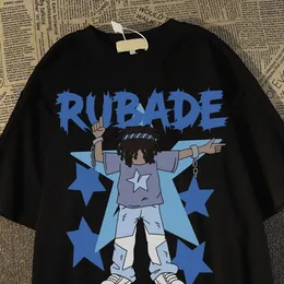 Homens camisetas American hiphop rua diversão suja trança estrela impressão de manga curta mulheres e homens solto verão alto retro casal nicho top 230907