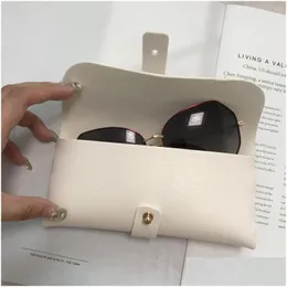 Sunglasses Cases Glasses Women Leather Soft Bag Fashion Portable Box Accessories Eyeglasses 221119 Drop Delivery Eyewear Dh3Wz