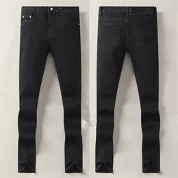 Herren-Jeans, Designer-Luxus-Herbstmode-Design, schwarze Farbe, Stretch-Stoff, gerade Hose, recyceltes Wasser, einfach, großzügig, lässig, B301L