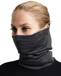 Scarves 100% Merino Wool Neck Gaiter Warmer Adult Merino Wool Face Ski Mask Neck Tube Scarf Headwear Wool Scarf Men Women One Size 230907