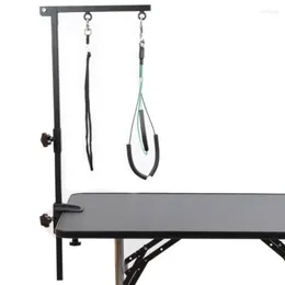 Vestuário para cães Dobrável Pet Grooming Suporte de braço Loop Noose Mesa suspensa de aço ajustável para mesa de banho de gato