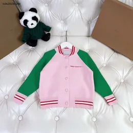 Bebê outono roupas designer crianças casacos moda logotipo bordado criança jaqueta tamanho 100-150 cm emenda design sobretudo para meninos set01