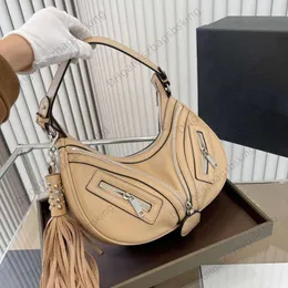 Designer Fox Moon Crescent Bag kvinnors axelhandväska högkvalitativ läder handhållna sadlar handväska modemärke underarm crossbody väska