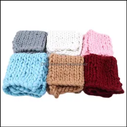 Cobertores Swaddling Berçário Cama Bebê Crianças Maternidade Chegadas Malha Lã Crochet Bebê Cobertor Nascido Pogal Adereços Chunky Knit 221V