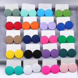 New Round Spray Paint Stud Earrings For Women Simple Fashion Acrylic Candy Color Ear Jewelry Korean Daught Accessories218R