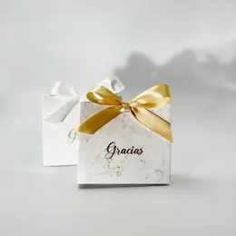 Other Event Party Supplies White Gracias Candy Gift Bag Wedding Favors Gift Boxes Candy Packaging Box Birthday Christmas Baby Shower Party Decor 230907