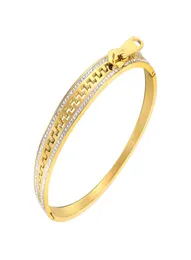 Bracciali a mano per donna Lady Bangle Zipper Bracciale di lusso Designer con diamante Bracciale in acciaio al titanio Pietra Moda popolare A2503922