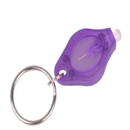 200st Nyckelrings ficklampor 395-410nm Purple UV LED Money Detector Light Protecable Light Keychains Car Key Accessories Whole260R