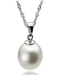 Alta qualidade 925 prata esterlina 12mm pérola pingente colar gargantilha com corrente moda jóias de prata barato inteiro9681292
