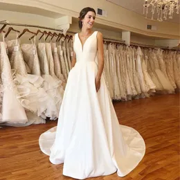 الثياب الحضرية المثيرة الخريف Vestidos Novias boda فساتين الزفاف ساتان العفن الزفاف الشفاف رداء Hochzeitskleid Idos Para Bodas Sexy Ivory 230907