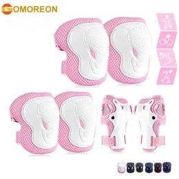 Elbow Kne Pads Gomoreon Kids Youth Protective Gear Set Kids and Wrist Guard Protector för Scooter Skateboard Bicycle 230907