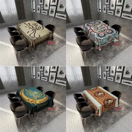 Muslim Eid Mubarak Tryckt TABLED -Vattentät rektangel Matduksbord Köksbordet täcker Ramadan Kareem Islamisk dekor T200262V