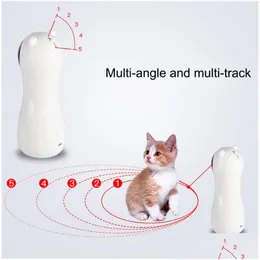 Cat Toys Pet Oyuncak Etkileşimli Lazer LED Kırmızı Işık Egzersiz Eğitimi Eğlenceli Matic Komik Damla Teslimat Ev Bahçe Malzemeleri Dhnch