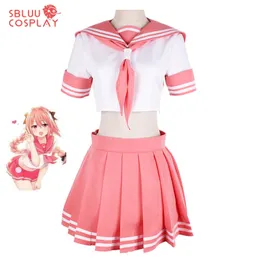 テーマコスチュームsbluucosplay Fate Apocrypha Rider Astolfo Cosplay for Men JK School Uniorm Sailor Suit Women Anime Halloween Costume 230907