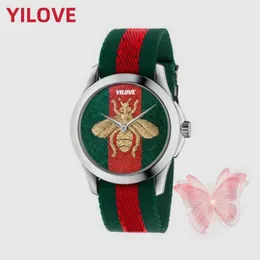 Fashion Famous Brand Unisex Watch Bee Snake Tiger Pattern Quartz Importerad rörelseklocka nylonband Sportstil Classic WaterPro309o