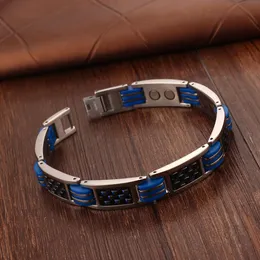 Heta modetillbehör Personlig kolfibermagnet hälsovård Pure titanarmband för män