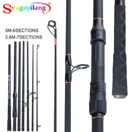 Varas de pesca de barco Sougayilang 30m36m Carp Rod 67 seções de fibra de carbono girando pólo de viagem enfrentar pesca 230907