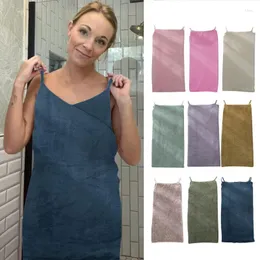 Носимое модное женское быстросохнущее волшебное полотенце для ванны, ультра впитывающее женское платье с запахом для ванны/душа