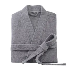 Men's Robes 100% Cotton Bathrobe for Men Long Thick Absorbent Terry Bath Robe Kimono Men Towel Bathrobe Solid Sleepwear Women Dressing Gown 230907