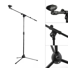 Belysningsstudiotillbehör Golvmikrofon Stativ Swing Arm Infällbar Metal Stand Stage Performance Live Bracket Desktop Mic 230908